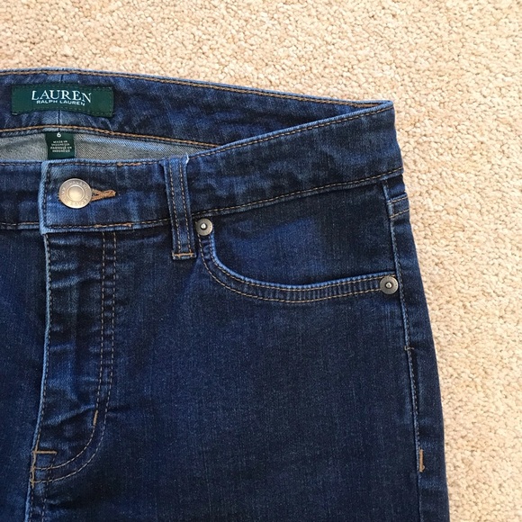 Lauren Ralph Lauren Denim Blue Jeans Womens Size 6 Dark Blue Mid Rise Straight - Picture 11 of 13